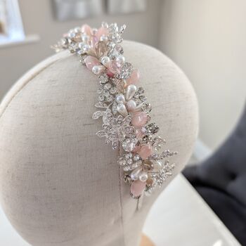Pink Crystal Bridal Tiara, 5 of 6