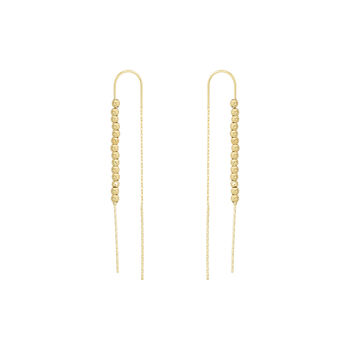 Sterling Silver Dorica Chain Bead Drop Earring, 6 of 8