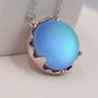 Blue Flash Moonstone Necklace In Sterling Silver, thumbnail 8 of 12