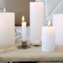 A Bundle Of Six Short Clear White Candles, thumbnail 2 of 2