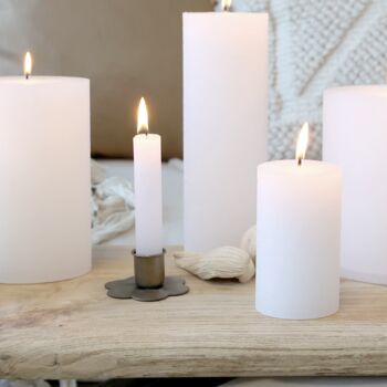A Bundle Of Six Short Clear White Candles, 2 of 2