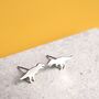 Sterling Silver T Rex Stud Earrings, thumbnail 2 of 6