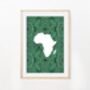 Green Map Of Africa Wall Art Print, Travel Poster A3, thumbnail 5 of 6