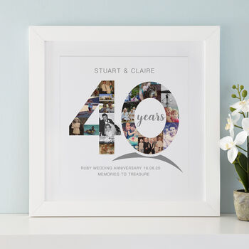 Personalised Ruby Wedding Anniversary Collage, 2 of 11