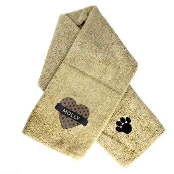 Personalised Heart Brown Microfiber Pet Towel, 6 of 6