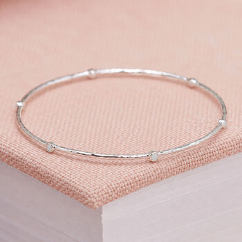 Sterling Silver White Opal Bangle, 5 of 11