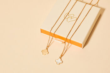 Personalised Mother Of Pearl Clover Cross Necklace, 5 of 5