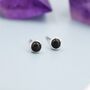 Sterling Silver Genuine Black Onyx Stud Earrings, thumbnail 4 of 11