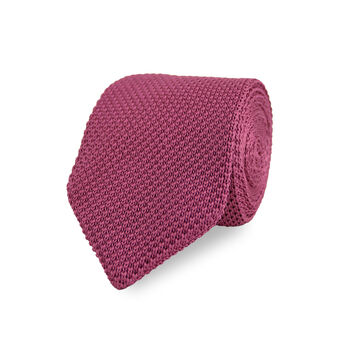 Wedding Handmade Knitted Pocket Square In Dark Pink, 3 of 8