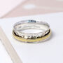 Personalised Dainty Silver And Brass Spinner Ring, thumbnail 8 of 12