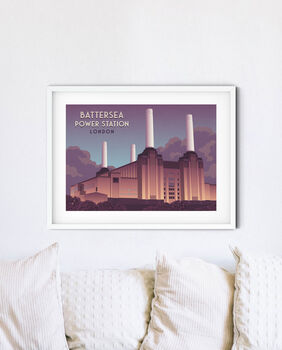 Battersea Power Station London Travel Poster Art Print, 3 of 8