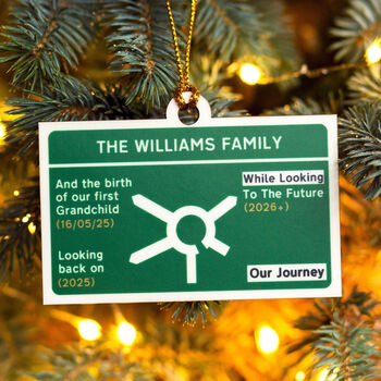 Personalised Road Sign Christmas Tree Decoration, 2 of 5