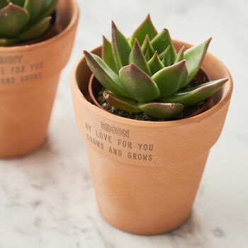 Couples Set Of Two Personalised Terracotta Plant Pots, 2 of 5