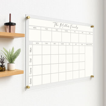 Family Command Centre Weekly Planner, Personalised Acrylic Planner, 7 of 8