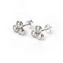 Fresh Water Pearl Trilogy Studs In Sterling Silver, thumbnail 1 of 3