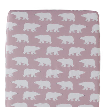 Polar Bear Print Fitted Cot Sheet, 4 of 4