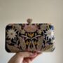 Valleta Blue Embroidered Clutch Made To Order, thumbnail 3 of 9