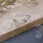 White Opal Heart Screw Back / Flat Back / Stud Earrings In Sterling Silver, thumbnail 5 of 12