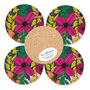 Blooms Navy Coasters Box Set Round Heat Resistant, thumbnail 2 of 8