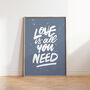 Love Is All You Need The Beatles, Song Lyrics Print, thumbnail 3 of 10