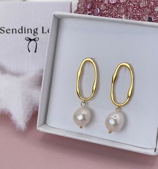 Elegant Freshwater Pearl Drop Earrings Gold And Silver, 3 of 6