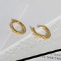 Gold Plated Snake Effect Textured 12mm Huggies, thumbnail 1 of 4