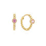 Nadine Pink Gold Dainty Gem Huggie Earrings, thumbnail 1 of 2