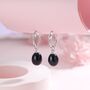 Natural Freshwater Pearl Huggie Hoop Earrings In Sterling Silver, thumbnail 5 of 11
