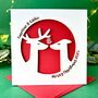 Kissing Reindeer Personalised Christmas Card, thumbnail 1 of 5