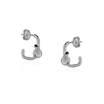 Semi Hoop Knot Sterling Silver Earring, 6 of 8