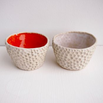 Handmade Ceramic Small Planters With Circle Design, 4 of 10