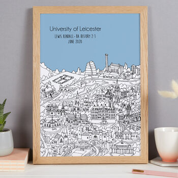Personalised Leicester Graduation Gift Print, 7 of 9