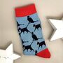 Bamboo Lucky Cat Socks In Powder Blue, thumbnail 1 of 2