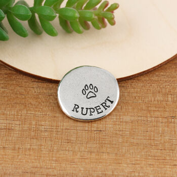 Personalised Paw Print Dog Lovers Pewter Pebble, 3 of 10
