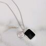 The Duo Black Onyx Necklace, Silver, thumbnail 2 of 10