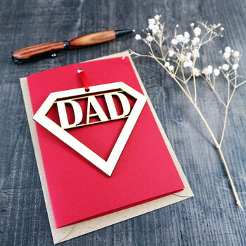 Diamond Dad Father's Day Card With Woodcut Keepsake, 3 of 6