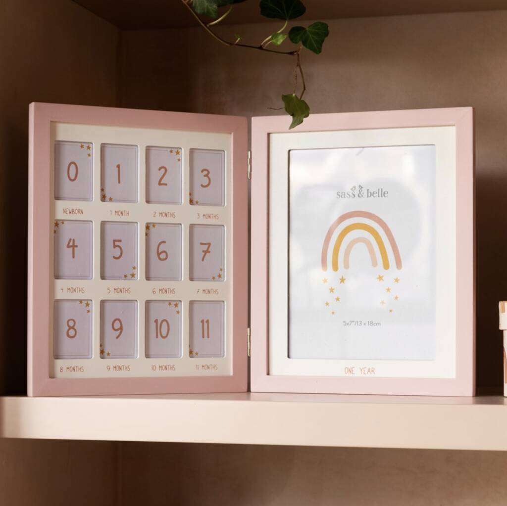 Personalised Pink Baby First Year Photo Frame By The Letteroom