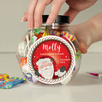 Personalised Santa Christmas Sweet Jar – Stocking Filler, 2 of 4