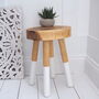 Natural Wood Stool With White Legs, thumbnail 3 of 10