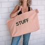 Custom Text Oversized Canvas Tote Bag, thumbnail 4 of 12