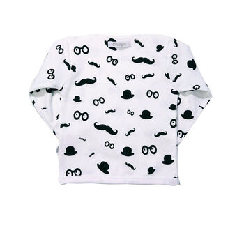 Baby T Shirt, Moustache Pattern, Cool Kids T Shirt, 4 of 4