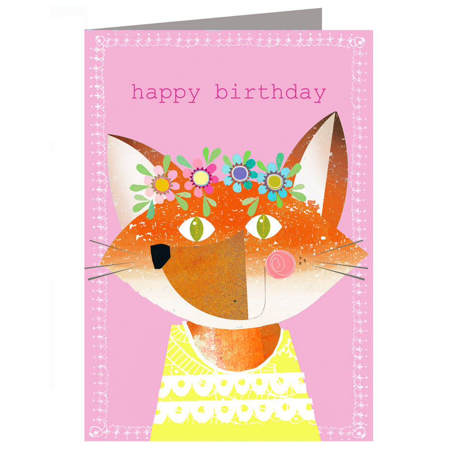 fox birthday card by kali stileman publishing | notonthehighstreet.com