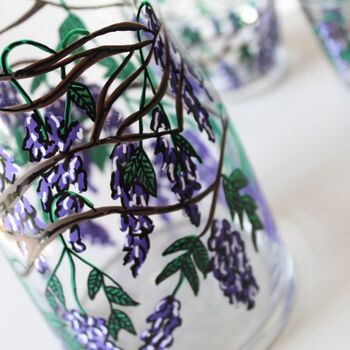 Wisteria Hand Painted Small Glass Vase, 2 of 4