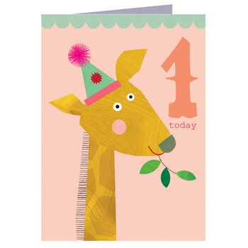 Mini Giraffe 1st Birthday Card, 2 of 5