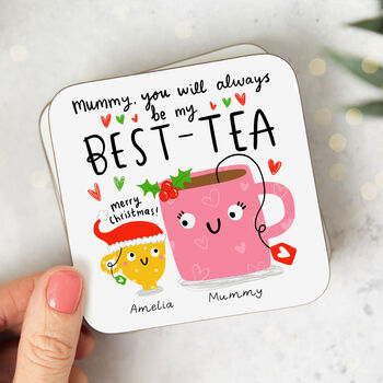 'Mummy My Best Tea' Personalised Christmas Mug, 2 of 2
