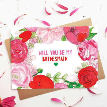 Will You Be My Bridesmaid Flowers Card, 2 of 3