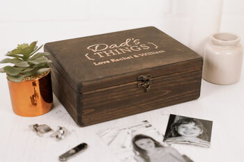 Personalised Dad's Things Cufflink And Watch Box, 2 of 7