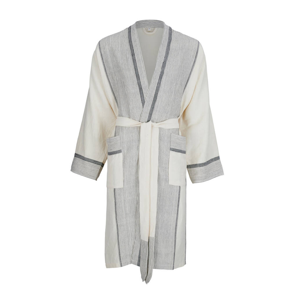 Mono Mete Hand Loomed Cotton Dressing Gown By Luks Linen