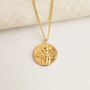 Bee Coin Charm Necklace Gold Plated, thumbnail 1 of 3