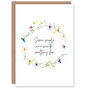 Wildflower Wreath Worth Melting For Anniversary Wedding Card, thumbnail 1 of 6